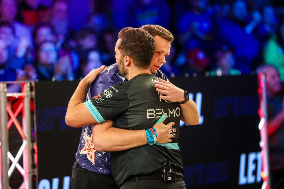 Bowlers embracing at the PBA Tournament of Champions